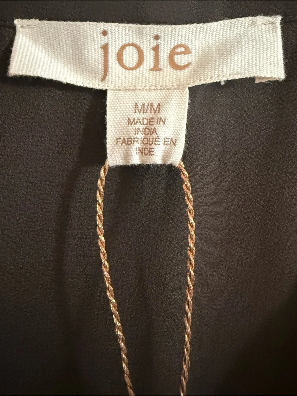 Joie Dark Brown Hot Fudge Boho/Vintage Ruffle Tie-Front Long Sleeve Blouse